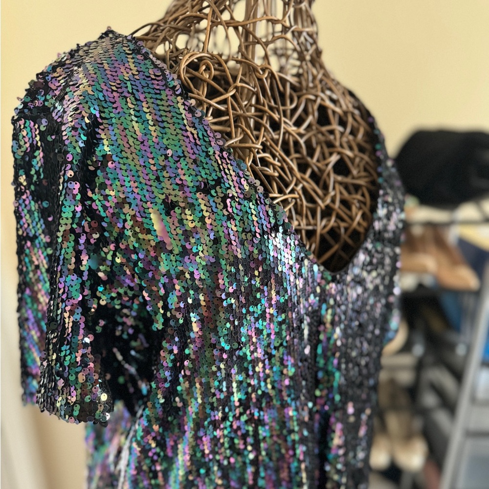 Sequin Mini T-Shirt Dress